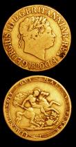 London Coins : A154 : Lot 2778 : Sovereign 1820 Closed 2 Marsh 4 VG, Half Sovereign 1907 Marsh 510 Fine