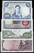London Coins : A154 : Lot 354 : Spain (4) 500 Pesetas (2) 1927 issue Pick 73 VF with a pinhole at left centre, 1954 issue Pick 148a ...