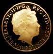 London Coins : A154 : Lot 396 : Britannia Gold &pound;500 2013 5 ounces of fine gold Proof FDC in the impressive Royal Mint box with...