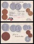 London Coins : A155 : Lot 1862 : German East Africa coin card postcards (2) slightly different designs but one in German and the othe...