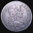 London Coins : A155 : Lot 554 : Crown 1675 5 over 3 VICESIMO SEPTIMO ESC 50A Fine, Very rare in any grade, rated R3 by ESC, our arch...