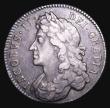 London Coins : A155 : Lot 591 : Halfcrown 1687 First Bust ESC 498 Good Fine/Fine with some light haymarking
