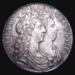London Coins : A155 : Lot 593 : Halfcrown 1689 First Shield, Caul only frosted, with pearls ESC 505 VF/About VF with some light haym...
