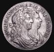 London Coins : A155 : Lot 594 : Halfcrown 1689 Second Shield, Caul only frosted, with pearls, GVF/VF and bold