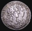 London Coins : A155 : Lot 595 : Halfcrown 1690 SECVNDO, as ESC 513 with second L in GVLIELMVS struck over another L, the underlying ...