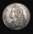 London Coins : A155 : Lot 611 : Halfcrown 1750 ESC 609 EF with a few very minor hairlines, rare in this grade, the reverse with some...