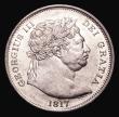 London Coins : A155 : Lot 613 : Halfcrown 1817 Bull Head ESC 616 UNC and lustrous with a hint of cabinet friction and some thin hair...