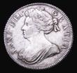 London Coins : A155 : Lot 641 : Shilling 1702 Plumes ESC 1129 GF/VF, the obverse with some thin scratches