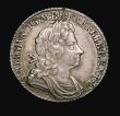 London Coins : A155 : Lot 645 : Shilling 1721 1 over 0 Roses and Plumes ESC 1172, Bull 1578 (9 strings to Harp) About EF/NEF, very r...