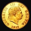 London Coins : A155 : Lot 939 : Half Sovereign 1817 Proof, Reverse with crowned angular shield, dot below, S.3786, Wilson and Rasmus...