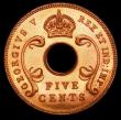 London Coins : A156 : Lot 1160 : East Africa 5 Cents 1934 VIP Proof/Proof of record, KM#18 nFDC, we note only one example in the Heri...