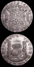 London Coins : A156 : Lot 1311 : Mexico 8 Reales 1760 Mo MM KM#104.2 Fine, Peru Real 1754 LM JD KM#52 Fine, toned