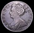 London Coins : A156 : Lot 1859 : Crown 1707E ESC 103 VF with a pleasing grey tone, the obverse with some contact marks behind the bus...