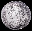 London Coins : A156 : Lot 2167 : Halfcrown 1686 SECUNDO ESC 494 pleasant aVF with even grey tone