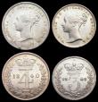 London Coins : A156 : Lot 2398 : Maundy Set 1840 ESC 2450 the Twopence with the 0 of the date widely spaced from the 4, EF to A/UNC, ...