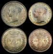 London Coins : A156 : Lot 2404 : Maundy Set 1846 ESC 2456 UNC with a colourful matching tone, comes in a dated black case, Very Rare