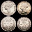 London Coins : A156 : Lot 2405 : Maundy Set 1847 ESC 2457 the Fourpence with 8 over lower 8, the Penny with no horizontal bar to the ...
