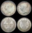 London Coins : A156 : Lot 2407 : Maundy Set 1849 ESC 2459 A/UNC to UNC with an attractive matching tone, the Threepence with a tone l...