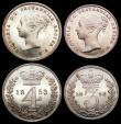 London Coins : A156 : Lot 2411 : Maundy Set 1853 ESC 2463 A/UNC to UNC and lustrous, the Penny and Twopence with some light tone spot...