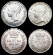 London Coins : A156 : Lot 2412 : Maundy Set 1854 ESC 2465 GEF to UNC and lustrous, the Threepence with some contact marks, the Penny ...