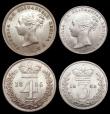 London Coins : A156 : Lot 2413 : Maundy Set 1855 ESC 2466 UNC or near so and lustrous the Twopence with some scratches on the obverse...