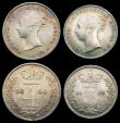 London Coins : A156 : Lot 2414 : Maundy Set 1856 ESC 2467 NEF to EF with a matching golden tone, the Twopence with some surface marks...