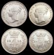 London Coins : A156 : Lot 2416 : Maundy Set 1858 ESC 2469 EF to UNC the Threepence with some small surface marks on the truncation, c...