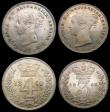 London Coins : A156 : Lot 2417 : Maundy Set 1859 ESC 2470 UNC with a superb matching tone, comes with a contemporary undated maroon c...