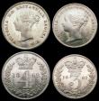 London Coins : A156 : Lot 2420 : Maundy Set 1862 ESC 2473 the Penny with double struck date, the Twopence and Threepence with a small...