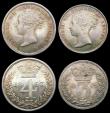 London Coins : A156 : Lot 2425 : Maundy Set 1867 ESC 2478 EF to GEF with matching tone, the Twopence with some small rim nicks, comes...