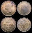 London Coins : A156 : Lot 2431 : Maundy Set 1873 ESC 2486 A/UNC to UNC with a deep and matching tone, the Twopence and Penny with sma...
