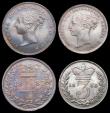 London Coins : A156 : Lot 2441 : Maundy Set 1883 ESC 2497 EF to UNC with a matching grey tone, the Fourpence, Twopence and Penny with...