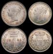 London Coins : A156 : Lot 2443 : Maundy Set 1885 ESC 2499 A/UNC to UNC and nicely toned, comes with a black dated 'Maundy Money&...