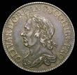London Coins : A156 : Lot 2551 : Shilling 1658 Cromwell ESC 1005 NEF and with an attractive and even grey tone, with flashes of blue,...