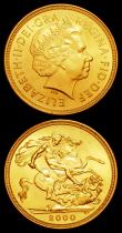 London Coins : A156 : Lot 2919 : Sovereigns (2) 2000 Marsh 314 Lustrous UNC, 2015 Lustrous UNC with some bagmarks