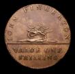 London Coins : A156 : Lot 957 : Shilling 18th Century Hampshire - Basingstoke 1789 copper DH1 Basingstoke Canal GVF