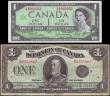 London Coins : A156 : Lot 96 : Canada, The Dominion of Canada $1 dated 1923 series D9558867, black seal No.3 at right, Campbell &am...