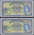 London Coins : A157 : Lot 111 : Bermuda &pound;1 dated 1st October 1966 (2) a consecutively numbered pair series X/2 590085 & X/...