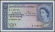London Coins : A157 : Lot 128 : Cyprus 250 Mils Pick33a, dated 1st February 1956 series A/7 158735, portrait QE2 to right, PCGS grad...
