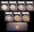 London Coins : A157 : Lot 1582 : Rhodesia and Nyasaland Proof Set 1955 a 7-coin set in cupro-nickel and copper, KM#PS1 Halfcrown to H...