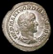 London Coins : A157 : Lot 1749 : Gordian II Africanus.  Ar denarius.  C, 238 AD.  Rev; PROVIDENTIA AVGG; Providentia stdg l leaning o...
