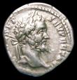 London Coins : A157 : Lot 1819 : Septimius Severus.  Ar denarius.  C, 193 AD.  Rev;  LEG VIII AVG; legionary eagle between two standa...