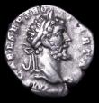 London Coins : A157 : Lot 1821 : Septimius Severus.  Ar denarius.  C, 193 AD.  Rev;  LEG XXX VLP; legionary eagle between two standar...