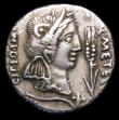 London Coins : A157 : Lot 1826 : The Pompeians. Q. Caecilius Metellus Pius Scipio and Eppius. Ar denarius.  C, 47- 46 BC.  Obv; Head ...