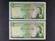 London Coins : A157 : Lot 185 : Jersey &pound;1 (2) issued 1963, QE2 at right, a consecutive pair series C891433 & C891434, Padg...