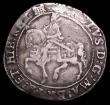 London Coins : A157 : Lot 1907 : Halfcrown Charles I Tower Mint, Group II, Second Horseman, type 2c, Reverse Oval draped shield with ...