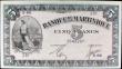 London Coins : A157 : Lot 218 : Martinique 5 Francs 1942 Issue, Blue serial number S66 291 1642291 , Pick 16b, VF with a light centr...