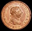London Coins : A157 : Lot 2808 : Penny 1807 Peck 1344 UNC or near so with traces of lustre, a few small spots and a small edge nick, ...