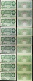 London Coins : A157 : Lot 29 : One pound Peppiatt B238 issued 1934 (12) a consecutive numbered series 94Z and B239 (6) series H93A,...