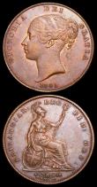 London Coins : A157 : Lot 2915 : Pennies (2) 1841 REG No Colon Peck 1484 UNC/EF with traces of lustre, 1846 DEF Close Colon VF with s...